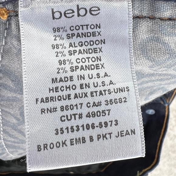 Bebe Jeans size 8 29 X 30 Brooke Straight Dark Blue Low Rise Women’s Y2K Denim - Picture 4 of 8